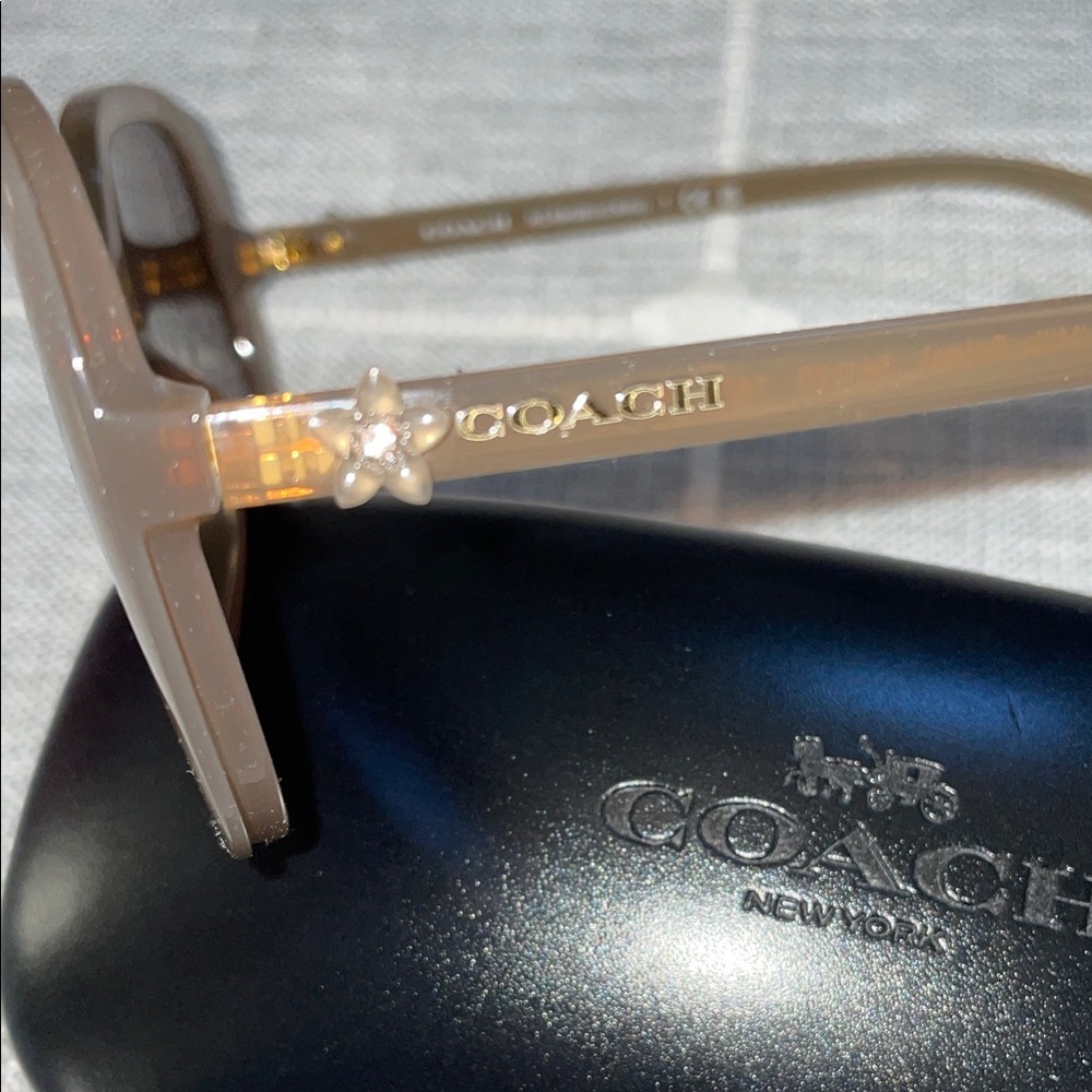 Coach Women's Taupe Frame Sunglasses with Brown Lenses - Picture 3 of 5